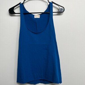 Gorgeous Nation LTD blue tank top cotton scoop neck size M!